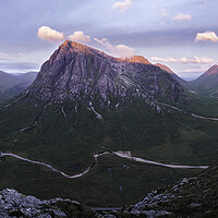 Buy canvas prints of Magenta Sunrise over Glen Etive  by Anthony McGeever