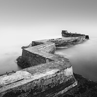 Buy canvas prints of St Monans Pier Black and White  by Anthony McGeever