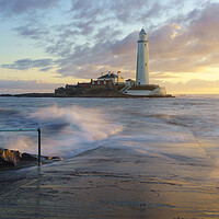 Buy canvas prints of St Marys Lighthouse Sunrise  by Anthony McGeever