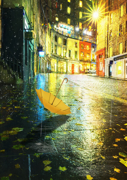 Autumn rain on West Bow Picture Board by Anthony McGeever