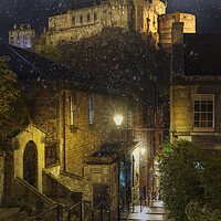Buy canvas prints of Edinburgh Castle in the snow  by Anthony McGeever