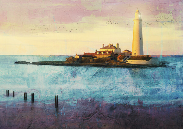 St Marys Lighthouse Picture Board by Anthony McGeever