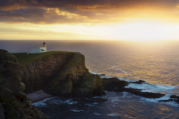 Stoer Lighthouse Sunset  Picture Board by Anthony McGeever