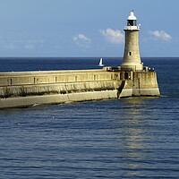 Buy canvas prints of North Pier Lighthouse Tynemouth by Anthony McGeever