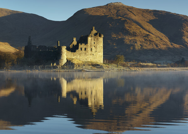 Kilchurn Castle Reflections Picture Board by Anthony McGeever