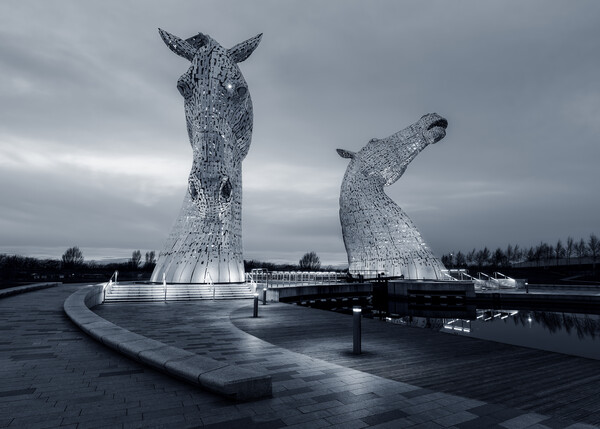 Twilight Kelpies in Black and White  Picture Board by Anthony McGeever