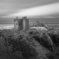 Buy canvas prints of Dunnotar Castle black and white panorama by Anthony McGeever