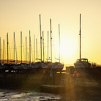 Buy canvas prints of Sunset over Limekilns Sailing Club  by Anthony McGeever
