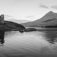 Buy canvas prints of Ardvreck Castle Black and White  by Anthony McGeever