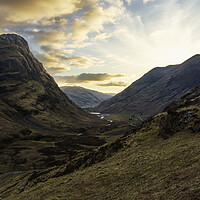 Buy canvas prints of Sunset over the pass of Glencoe  by Anthony McGeever