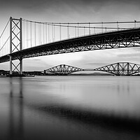 Buy canvas prints of The Three Bridges B&W Panorama by Anthony McGeever