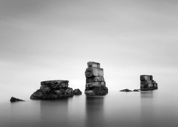 Kirkcaldy Sea Wall Black and White  Picture Board by Anthony McGeever