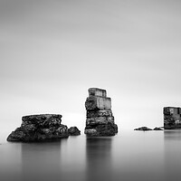 Buy canvas prints of Kirkcaldy Sea Wall Black and White  by Anthony McGeever