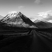 Buy canvas prints of The Road To Glen Etive B&W by Anthony McGeever