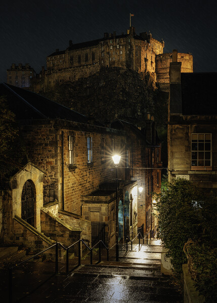 Edinburgh Castle at Night  Picture Board by Anthony McGeever