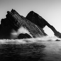 Buy canvas prints of Bow Fiddle Rock Black and White  by Anthony McGeever