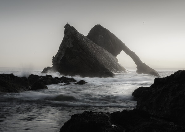 Pre Dawn Mist at Bow Fiddle Rock Picture Board by Anthony McGeever