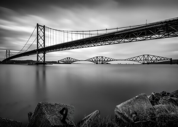 The Forth Road and Rail Bridge Picture Board by Anthony McGeever