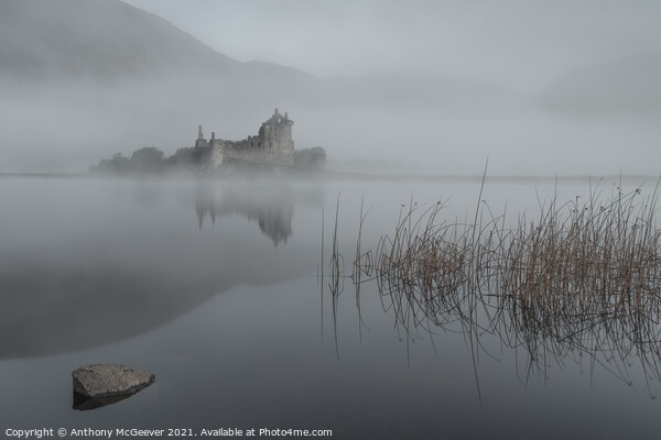 Misty reflections on Loch Awe  Picture Board by Anthony McGeever