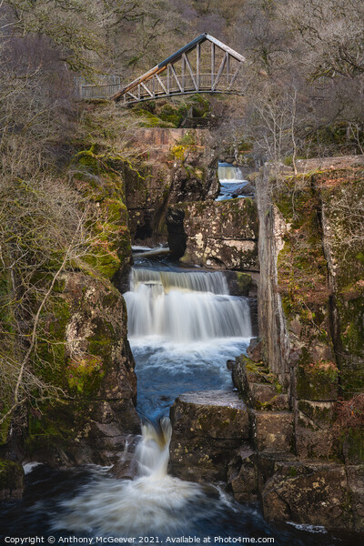 Bracklinn Falls Callander Scotland scottish landsc Picture Board by Anthony McGeever