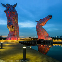 Buy canvas prints of The Kelpies Falkirk Scotland colour  by Anthony McGeever