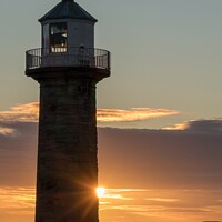 Buy canvas prints of  Sunrise Beyond the Lighthouse  by Christine Newell