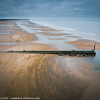 Buy canvas prints of Sandilands East Coast of Lincolnshire Empty Beach Aerial view by That Foto