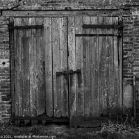 Buy canvas prints of Building  Barn doors in a deserted farm yard by That Foto