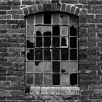 Buy canvas prints of old broken window at a deserted farmyard by That Foto
