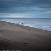 Buy canvas prints of Mablethorpe Beach Solitary child playing by That Foto