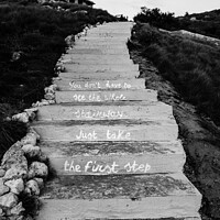 Buy canvas prints of Inspirational Steps Monochrome in Malta by That Foto