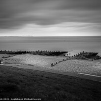Buy canvas prints of Tankerton Beacch - Early Morning in monochrome by That Foto