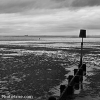 Buy canvas prints of Cleethorpes Beach Panorama in monochrome by That Foto