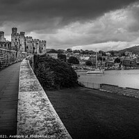Buy canvas prints of Conwy Castle and Conway River in Monchrome by That Foto