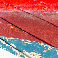 Buy canvas prints of colourful painted hull of an old fishing boat by MallorcaScape Images