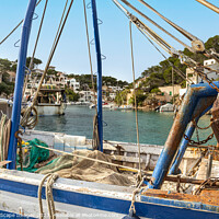 Buy canvas prints of Fishing boat in the Port of Cala Figuera, Majorca by MallorcaScape Images