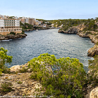 Buy canvas prints of View into the fjord-like bay of Cala Figuera by MallorcaScape Images