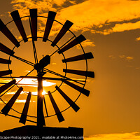 Buy canvas prints of Windmill at sunset in Majorca by MallorcaScape Images