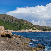 Buy canvas prints of Cala Agulla bay and mountain Es Telégraf in Majorc by MallorcaScape Images