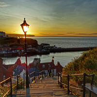 Buy canvas prints of Whitby sunset by Sue Walker