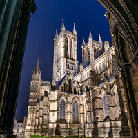 Buy canvas prints of Blue hour at Lincoln Cathedral by John Lawrence