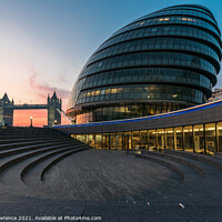 Buy canvas prints of Sunrise at The Scoop London  by John Lawrence