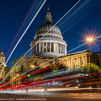 Buy canvas prints of St Pauls Light Trails by John Lawrence
