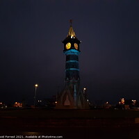 Buy canvas prints of Skegness Clock Tower at Night by David Forrest