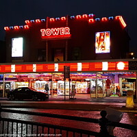 Buy canvas prints of Tower arcade at Skegness at night by David Forrest