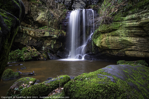 Roughting Linn Waterfall, Magical Waterfall Picture Board by Jonathan Bird