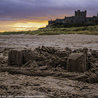 Buy canvas prints of Bamburgh Castle in Sand by Jonathan Bird