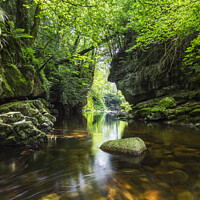 Buy canvas prints of Brecon Beacons river gorge by paul reynolds