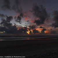 Buy canvas prints of Sker Beach sunset by paul reynolds