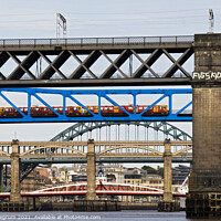 Buy canvas prints of Bridges on River Tyne by Lesley Pegrum